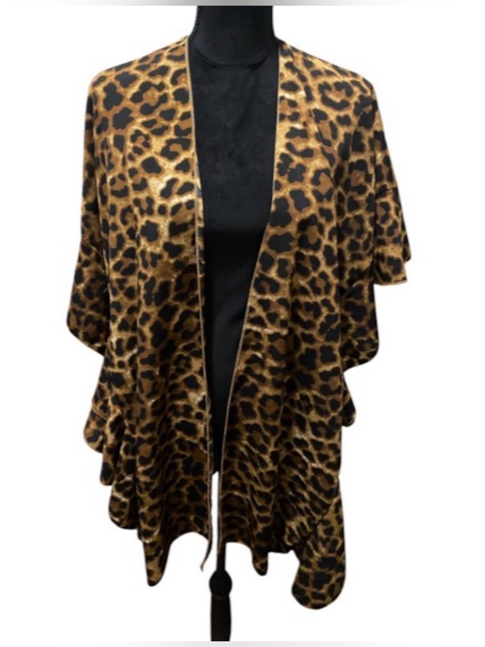 Leopard Print Open Front Women's Kimono